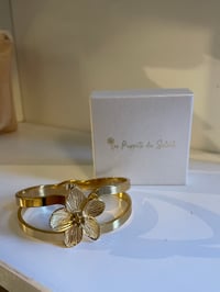 Image 1 of Double Lined Flower Bracelet Stainless Steel - No. 9