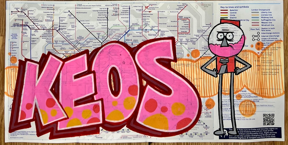 MrKEOS London tube map - Mordecai/Rigby/Benson