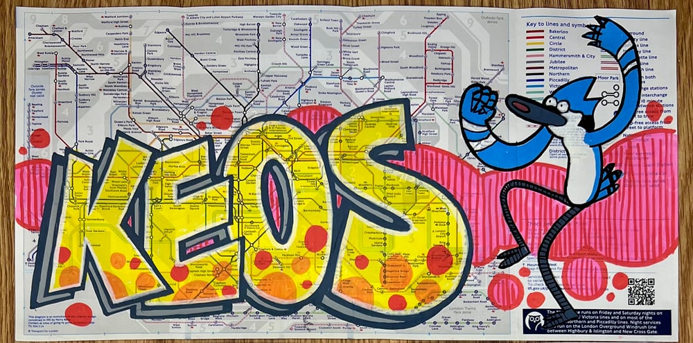 MrKEOS London tube map - Mordecai/Rigby/Benson