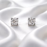 Image 1 of 5.5mm CZ Sterling Silver Stud Earrings – Push Back | 925 Silver