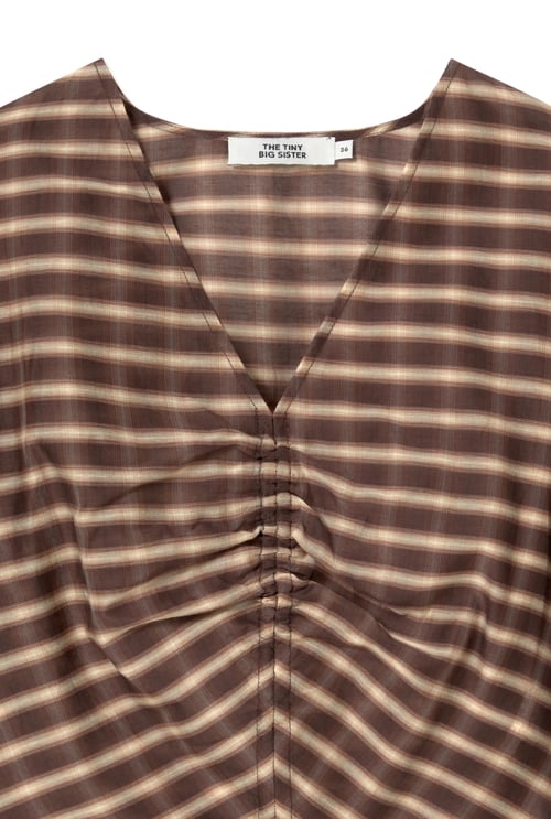 Image of 1-Blusa Check V Neck