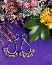 Purple Lacy Teardrop Earrings
