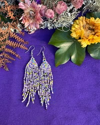 Image 2 of Mermaid Scales Fringe Earrings