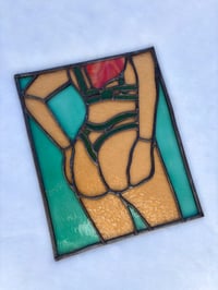 Image 1 of “Cherry” Boudoir Girl Stained Glass Panel