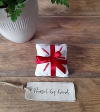 Image 3 of Handprinted Lavender Bag Bundle – Red Starburst Design