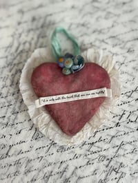 Image 1 of Spun cotton conversation heart with The Little Prince quote