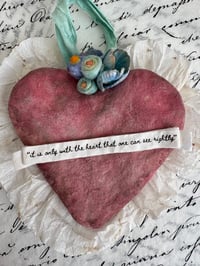 Image 2 of Spun cotton conversation heart with The Little Prince quote