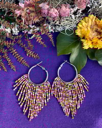 Image 2 of Spring Fling Beaded Fringe Hoops