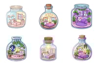 Image 1 of Bedroom in a Glass Bottle Mini Diamond Painting Kit by DesignArt