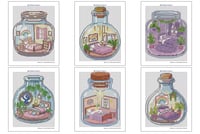 Image 3 of Bedroom in a Glass Bottle Mini Diamond Painting Kit by DesignArt