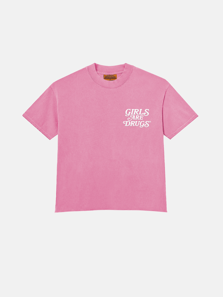 Image of GIRLS ARE DRUGS® TEE - PINK / WHITE