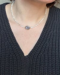 Image 1 of Rainbow Moonstone and Chocolate Moonstone Choker