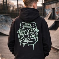 Image 3 of Black & Teal Bucket Man Hoodie