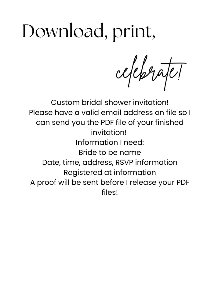 Image of Parisian Flowers Bridal Shower Invitation