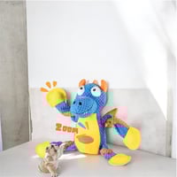 Image 1 of Juguete Dragón Azul Interactivo para Perros  Con 6 sonidos internos (squeakers)