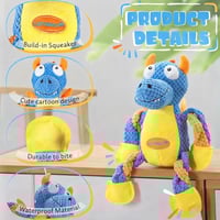 Image 4 of Juguete Dragón Azul Interactivo para Perros  Con 6 sonidos internos (squeakers)