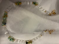 Image 2 of Selenite & Multi-Color Glass Bead Necklace