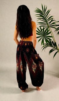 Image 4 of Galactic Kitty Harem Pants - Black and Red