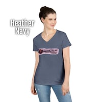 Image 1 of Pink Splatterpunk with a Heartbeat V-Neck T-shirt 