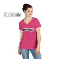 Image 3 of Pink Splatterpunk with a Heartbeat V-Neck T-shirt 