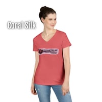 Image 14 of Pink Splatterpunk with a Heartbeat V-Neck T-shirt 