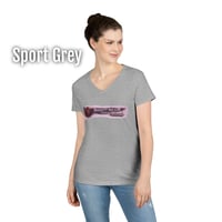 Image 13 of Pink Splatterpunk with a Heartbeat V-Neck T-shirt 