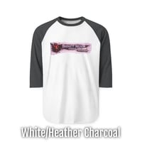 Image 1 of Pink Splatterpunk with a Heartbeat Raglan Shirt