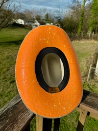 Image 6 of “Orange you Glad” Rhinestone Cowboy Hat, Covered Suede Heart Shaped Bedazzled Hats