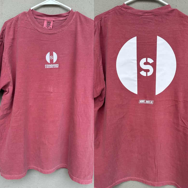 Image of Burgundy embroidered tee