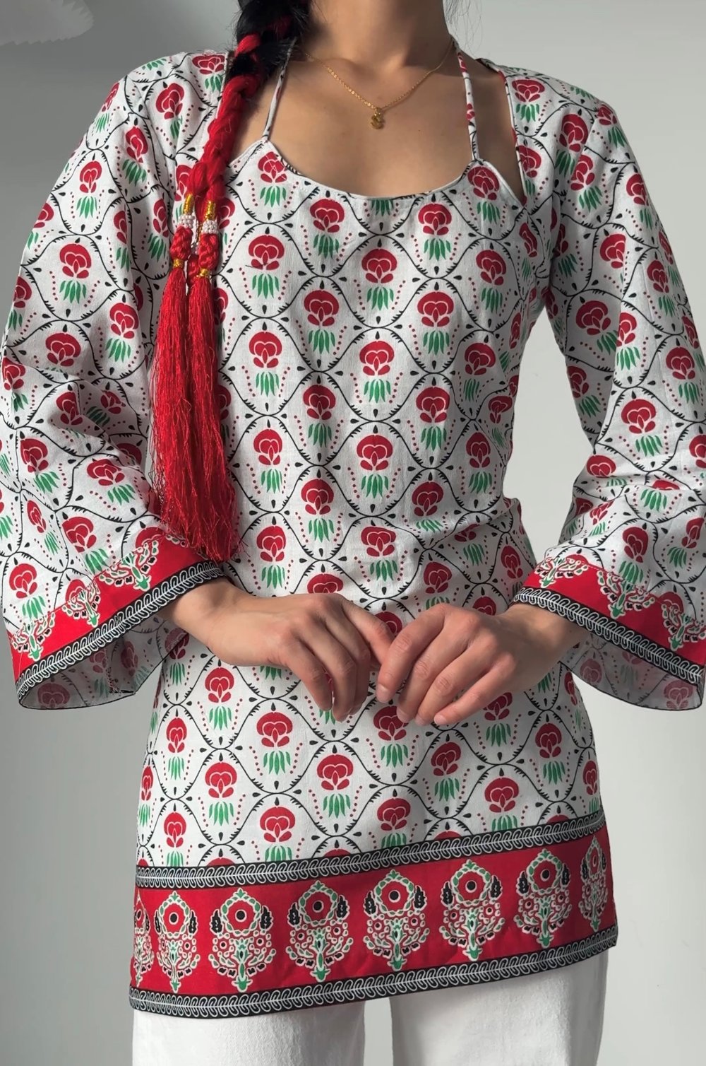 Image of Classic Nepali print short Kurti