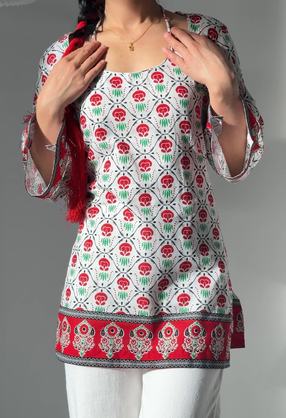 Image of Classic Nepali print short Kurti