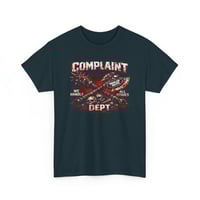 Image 2 of Complaint Dept 'We Handle All Issues' Axe & Steel Tipped Spiked Mace Complaint Dept T-Shirt