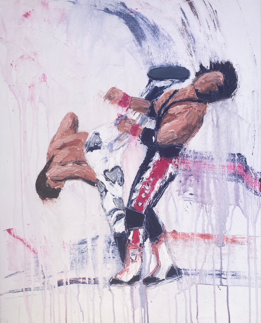 Image of Sweet chin music 24” x 30” (original on canvas)