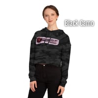 Image 1 of Pink Splatterpunk with a Heartbeat Women's Cropped Hoodie