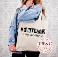 Vintage is my aesthetic canvas tote