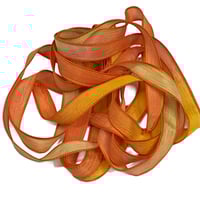 Image 5 of 1PC. CANDY CORN 42" Hand Dyed Finished Edge Silk Wrist Wrap Bracelet/Jewelry/Craft Ribbons
