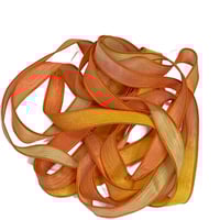 Image 6 of 1PC. CANDY CORN 42" Hand Dyed Finished Edge Silk Wrist Wrap Bracelet/Jewelry/Craft Ribbons