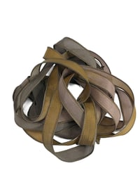 Image 3 of 1PC. GOLDEN OAK  42" Hand Dyed Finished Edge Silk Wrist Wrap Bracelet/Jewelry/Craft Ribbons