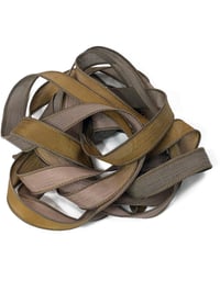 Image 2 of 1PC. GOLDEN OAK  42" Hand Dyed Finished Edge Silk Wrist Wrap Bracelet/Jewelry/Craft Ribbons