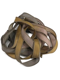 Image 1 of 1PC. GOLDEN OAK  42" Hand Dyed Finished Edge Silk Wrist Wrap Bracelet/Jewelry/Craft Ribbons