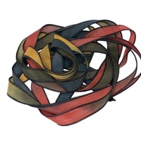 Image 3 of 1PC  HAUNTED FOREST 42" Hand Dyed Finished Edge Silk Wrist Wrap Bracelet/Jewelry/Craft Ribbons