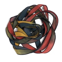 Image 5 of 1PC  HAUNTED FOREST 42" Hand Dyed Finished Edge Silk Wrist Wrap Bracelet/Jewelry/Craft Ribbons