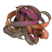 Image 1 of 1PC. HOMESTEAD 42" Hand Dyed Finished Edge Silk Wrist Wrap Bracelet/Jewelry/Craft Ribbons