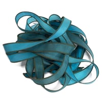 Image 3 of 1PC. MYSTIC SEA  42" Hand Dyed Finished Edge Silk Wrist Wrap Bracelet/Jewelry/Craft Ribbons