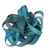 Image 1 of 1PC. MYSTIC SEA  42" Hand Dyed Finished Edge Silk Wrist Wrap Bracelet/Jewelry/Craft Ribbons