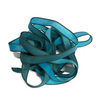 Image 4 of 1PC. MYSTIC SEA  42" Hand Dyed Finished Edge Silk Wrist Wrap Bracelet/Jewelry/Craft Ribbons