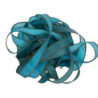 Image 5 of 1PC. MYSTIC SEA  42" Hand Dyed Finished Edge Silk Wrist Wrap Bracelet/Jewelry/Craft Ribbons