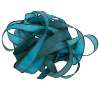Image 6 of 1PC. MYSTIC SEA  42" Hand Dyed Finished Edge Silk Wrist Wrap Bracelet/Jewelry/Craft Ribbons