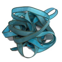 Image 7 of 1PC. MYSTIC SEA  42" Hand Dyed Finished Edge Silk Wrist Wrap Bracelet/Jewelry/Craft Ribbons