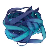 Image 2 of 1PC. PARAKEET   42" Hand Dyed Finished Edge Silk Wrist Wrap Bracelet/Jewelry/Craft Ribbons